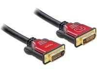 Delock - DVI-kabel - dobbeltlenke - DVI-D (hann) til DVI-D (hann) - 3 m