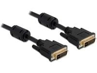 Delock - DVI-kabel - DVI-I (hann) til DVI-I (hann) - 3 m - tommelskruer - svart