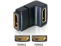 DeLOCK - HDMI-sovitin - HDMI (naaras) - HDMI (naaras) - suorakulmainen liitin