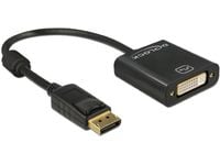 Delock - DisplayPort-adapter - DisplayPort (hann) til DVI-I (hunn) - 20 cm - svart