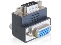 Delock Adapter VGA male / female 270° angled - VGA-adapter - HD-15 (VGA) (hann) til HD-15 (VGA) (hunn) - 270°-kontakt, tommelskruer