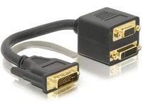 Delock - VGA-adapter - DVI-I (hann) til HD-15 (VGA), DVI-I (hunn) - 20 cm