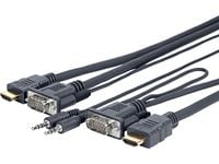 VivoLink Pro - HDMI-kabel - HD-15 (VGA), mini-phone stereo 3.5 mm, HDMI hann til HD-15 (VGA), mini-phone stereo 3.5 mm, HDMI hann - 7 m