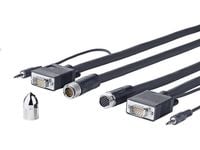 VivoLink Pro Cross Wall - VGA / lyd-kabel - HD-15 (VGA), minijakk (hann) til HD-15 (VGA), minijakk (hann) - 10 m - tommelskruer