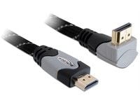 Delock High Speed HDMI with Ethernet - HDMI-kabel med Ethernet - HDMI hann til HDMI hann - 3 m - 90° kontakt