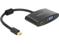 Delock - Video adapter - DisplayPort (hann) til HD-15 (VGA), HDMI (hunn) - 18 cm - svart
