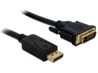 Delock - DVI-kabel - DisplayPort (hann) til DVI-D (hann) - 5 m - tommelskruer
