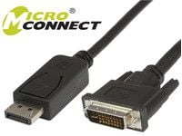 MicroConnect - DisplayPort-kabel - dobbeltlenke - DisplayPort (hann) til DVI-D (hann) - 2 m