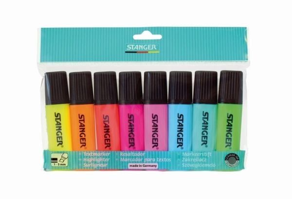 Stanger 180007000, 8 stykker, Flerfarget, Flerfarget, 1 mm, 5 mm, Vann-basert blekk