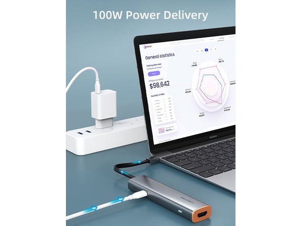 Cabletime HUBP5, USB Type-C, HDMI, USB 3.0, USB Type-C, 5000 Mbit/s, 3860 x 2160, 2160p, 3860 x 2160 piksler