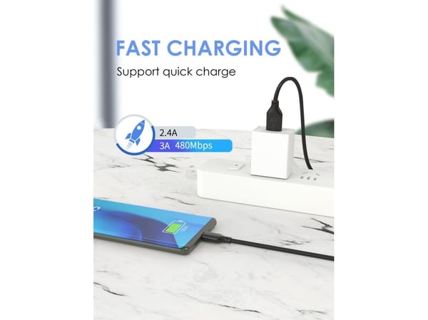 Cabletime CT-C160-U32(3A)-CMAM1-B1, 1 m, USB C, USB A, USB 2.0, 0,48 Gbit/sek, Sort