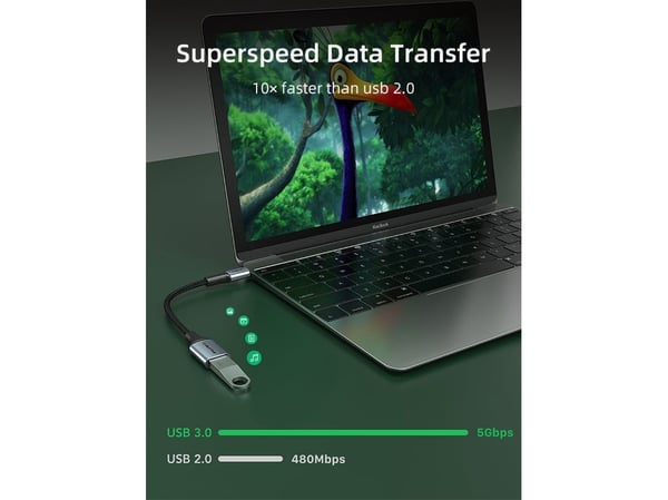 Cabletime CP60G, USB Typ-A, USB Typ-C, 0,15 m, svart, grå
