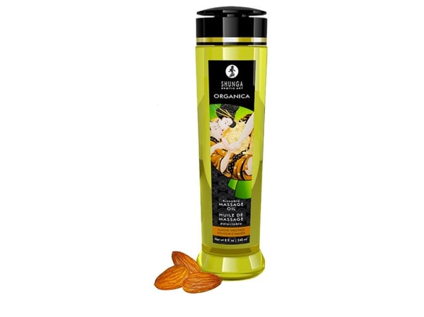 SHUNGA 0697309013123, Massasjeolje, 240 ml, Almond, GREEN TEA: Cold Pressed Sunflower Oil/Huile de tournesol pressée à froid (Helianthus Annuus See...