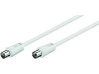 MicroConnect - Antennkabel - IEC-kontakt hane till IEC-kontakt hona - 5 m - dubbelt skärmad koaxial - vit
