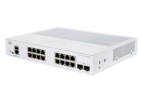 Cisco Business 350 Series CBS350-16T-2G - Switch - L3 - Styrt - 16 x 10/100/1000 + 2 x Gigabit SFP - rackmonterbar - gjenfabrikert