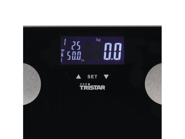 Tristar WG-2442, Elektronisk personvekt, 150 kg, 100 g, Sort, firkant, Glass
