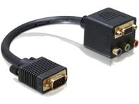 Delock - VGA-adapter - HD-15 (VGA) (hann) til HD-15 (VGA), RCA (hunn) - 20 cm