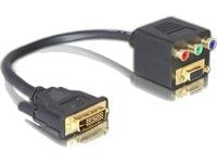 Delock - VGA-adapter - DVI-I (hann) til HD-15 (VGA), RCA (hunn) - 20 cm