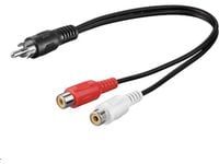 MicroConnect - Lydsplitter - RCA hann til RCA hunn - 20 cm