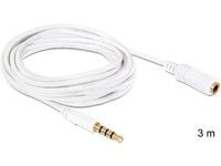 Delock - Lydkabel - mini-phone stereo 3.5 mm hann til mini-phone stereo 3.5 mm hunn - 3 m - hvit
