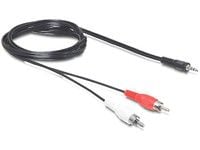 Delock - Lydkabel - RCA x 2 hann til mini-phone stereo 3.5 mm hann - 10 m - svart