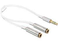 DeLOCK - Audio splitter - stereo mini jack (hann) til stereo mini jack (hun) - 25 cm - hvit