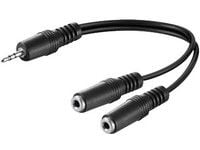 MicroConnect - Lydsplitter - minijakk hann til minijakk hunn - 20 cm