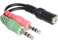 Delock - Audioadapter - mini-phone stereo 3.5 mm hunn til mini-phone stereo 3.5 mm hann - 12 cm