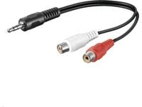 MicroConnect - Lyd adapteri - RCA x 2 hun til mini-phone stereo 3.5 mm han - 20 cm