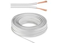 MicroConnect - Høyttalerkabel - 0.75 mm² - uisolert tråd til uisolert tråd - 25 m - hvit