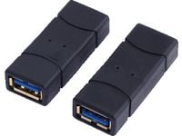 LogiLink USB 3.0-A F/F, USB 3.0-A, USB 3.0-A, Sort