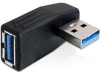 Delock - USB-sovitin - USB Type A (han) til USB Type A (hun) - USB 3.0 - 90° stikforbindelse - sortti