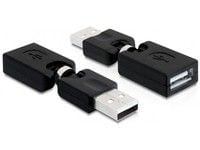 Delock Rotation adapter - USB-adapter - USB (hann) til USB (hunn) - USB 2.0 - 6.5 cm - svart