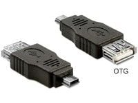 DeLOCK 65399, mini USB A, USB A, Musta