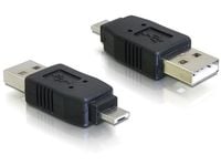 DeLOCK Adapter USB micro-A male to USB2.0 A-male, USB micro-A, USB 2.0 A, Musta