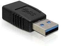 DeLOCK USB 3.0-A Adapter, USB-A, USB-A, Musta