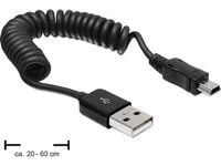 Delock - USB-kabel - USB (hann) til mini-USB type B (hann) - 60 cm - rullet sammen - svart