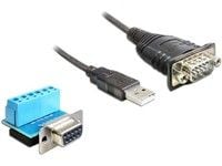 DeLOCK 62406, Musta, 0,82 m, USB A-tyyppi, DB-9, Uros, Uros