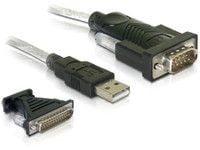 DeLOCK 61308, Musta, USB A-tyyppi, DB-9