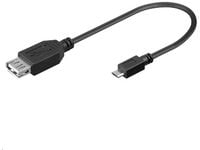 MicroConnect - USB-kaapeli - Micro-USB Type B (han) til USB (hun) - USB 2.0 OTG - 20 cm