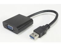 MicroConnect - Extern videoadapter - USB 3.0 - VGA - svart