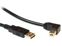 MicroConnect - USB-kabel - USB-type B (hann) til USB (hann) - USB 2.0 - 2 m - rettvinklet kontakt