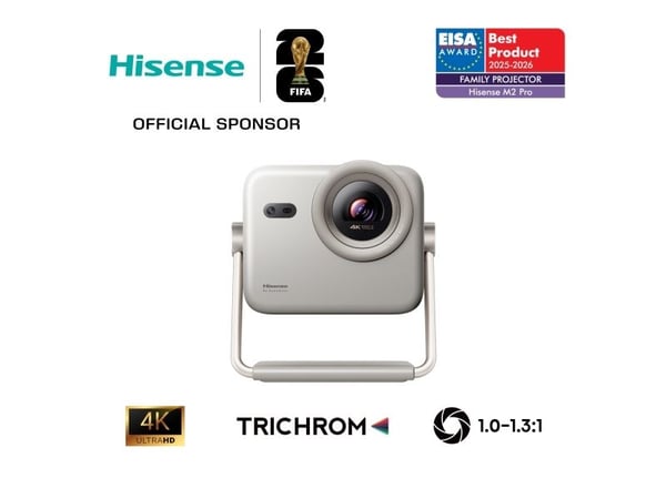 Hisense M2 Pro - DLP-projektor - laser - 3D - 1300 ANSI lumen - 3840 x 2160 - 16:9 - 4K - Wi-Fi / Bluetooth / Miracast / AirPlay - grå