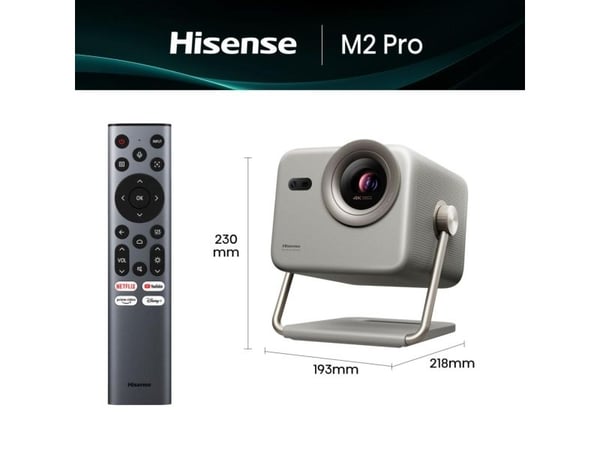 Hisense M2 Pro - DLP-projektor - laser - 3D - 1300 ANSI lumen - 3840 x 2160 - 16:9 - 4K - Wi-Fi / Bluetooth / Miracast / AirPlay - grå