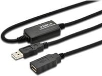 MicroConnect - USB-forlengelseskabel - USB (hunn) til USB (hann) - USB 2.0 - 10 m - aktiv