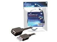 MediaRange - USB-forlengelseskabel - USB (hann) til USB (hunn) - USB 2.0 - 3 m - svart