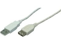 LogiLink 2m USB 2.0, 2 m, USB A, USB A, USB 2.0, Hankjønn/hunkjønn, Grå