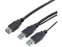 LogiLink - USB-kaapeli - Micro-USB Type B (han) til USB Type A, USB Type A (kun strøm) (han) - 1 m - lajittelu