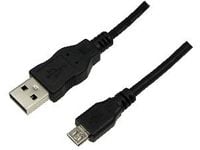 LogiLink 0.60m USB A-USB Micro B, 0,60 m, USB A, Micro-USB B, USB 2.0, Hankjønn/hankjønn, Sort