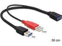 Delock - USB-kabel - USB-type A (hunn) til USB (kun strøm), USB-type A (hann) - USB 3.0 - 30 cm